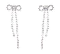 Self Portrait- 607E-Pearl Pendientes de Lazo con Perlas- Accessories- Mujer- Blanco- ONE SIZE- 607E-Pearl Pendientes de Lazo con Perlas