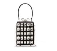 Self Portrait - Bolso de mano de fiesta Satin Floral Crystal - Bags - Mujer - Negro - ONE SIZE -