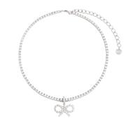 Self Portrait - Collar de Tenis con Lazo de Cristal - Accessories - Mujer - Gris - ONE SIZE -