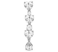 Self Portrait - Crystal Heart Tiered Earrings - Accessories - Mujer - Gris - ONE SIZE -