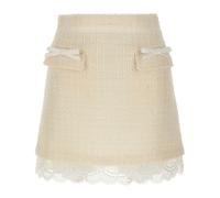Self Portrait - Falda Bouclé Mini - Skirts - Mujer - Blanco - S -