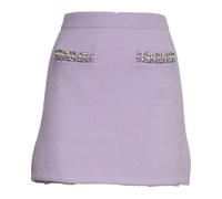 Self Portrait - Falda de punto con ribete de cristal lila - Skirts - Mujer - Púrpura - S -