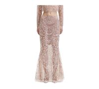 Self Portrait- Falda Maxi de Lentejuelas- Skirts- Mujer- Beige- S- Falda Maxi de Lentejuelas