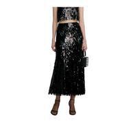 Self Portrait - Falda Midi de Lentejuelas - Skirts - Mujer - Negro - 2XS -
