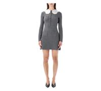 Self Portrait- Knit Mini Dress- Dresses- Mujer- Gris- L- Knit Mini Dress
