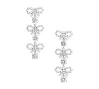Self Portrait - Lazo de Cristal Pendientes Escalonados Gris - Accessories - Mujer - Gris - ONE SIZE -