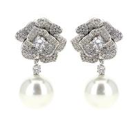 Self Portrait- Mini Crystal Flower Pearl- Accessories- Mujer- Gris- ONE SIZE- Mini Crystal Flower Pearl