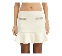 Self Portrait - Mini Falda de Punto Suave - Skirts - Mujer - Beige - M -