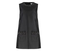 Self Portrait- Mini vestido con adorno de pedrería- Dresses- Mujer- Negro- M- Mini vestido con adorno de pedrería