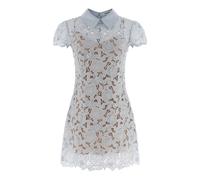 Self Portrait- Guipure Lace Mini Dress- Dresses- Mujer- Azul- S- Guipure Lace Mini Dress