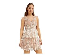 Self Portrait - Mini Vestido Floral de Lentejuelas - Dresses - Mujer - Marrón - S -