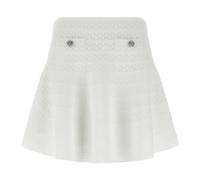 Self Portrait - Minifalda de Punto Pointelle - Skirts - Mujer - Blanco - L -