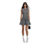 Self Portrait - Minivestido acampanado de espiga - Dresses - Mujer - Gris - M -