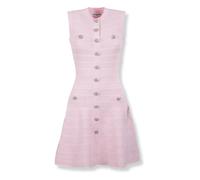 Self Portrait- Minivestido de punto Pointelle con adornos de Diamante- Dresses- Mujer- Rosa- S- Minivestido de punto Pointelle con adornos de Diamante