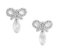Self Portrait - Pendientes de Gota de Cristal con Lazo - Accessories - Mujer - Gris - ONE SIZE -