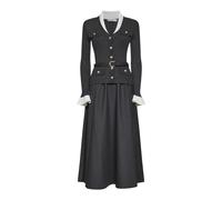 Self Portrait - Pf 26-131T Cárdigan de Punto de Canalé con Falda Desmontable - Dresses - Mujer - Gris - M -