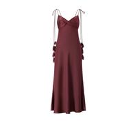 Self Portrait- Rs 26 Vestido Midi Satinado con Flores- Dresses- Mujer- Marrón- L- Rs 26 Vestido Midi Satinado con Flores