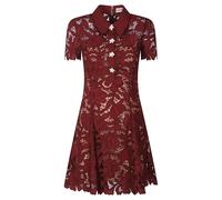 Self Portrait - Vestido Corto de Encaje Borgoña - Dresses - Mujer - Marrón - XS -
