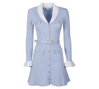 Self Portrait - Vestido de punto acanalado - Dresses - Mujer - Azul - M -