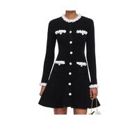 Self Portrait - Vestido de punto de chenilla - Dresses - Mujer - Negro - L -