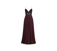 Self Portrait - Vestido Maxi con Encaje y Satén - Dresses - Mujer - Marrón - S -