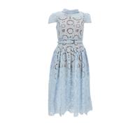 Self Portrait - Vestido midi de encaje guipur - Dresses - Mujer - Azul - M -