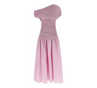 Self Portrait - Vestido Midi de Punto Drapeado - Dresses - Mujer - Rosa - XS -