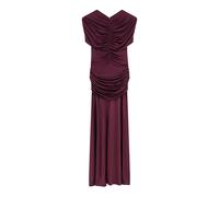Self Portrait - Vestido Midi Fruncido de Punto - Dresses - Mujer - Rojo - 2XS -