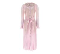 Self Portrait- Vestido midi de georgette plisado- Dresses- Mujer- Rosa- S- Vestido midi de georgette plisado