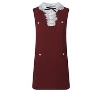 Self Portrait - Vestido Mini de Crepé con Cuello de Encaje - Dresses - Mujer - Púrpura - S -