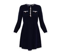 Self Portrait - Vestido Mini de Punto con Lazo - Dresses - Mujer - Azul - S -