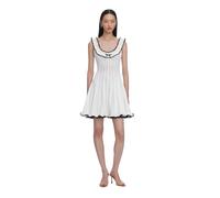 Self Portrait - Vestido Mini de Punto con Ribete en Contraste - Dresses - Mujer - Blanco - M -