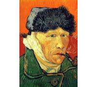 Self Portrait with Bandaged Ear and Pipe - Vincent van Gogh - Hardcover Notebook: 120 Lined Pages 6" x 9" Journal Diary Notepad