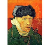 Self Portrait with Bandaged Ear and Pipe - Vincent van Gogh - Notebook: 120 Lined Pages, College Ruled, 8.5"x 11" Journal Diary Notepad