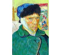 Self Portrait with Bandaged Ear - Vincent van Gogh - Hardcover Notebook: 120 Lined Pages 6" x 9" Journal Diary Notepad