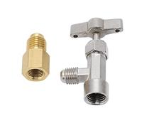Self Sealing Can Tap Valve | 1 / 4in & 1 / 2in Thread Stainless Steel Refrigerant Applicator | Car AC Recharge Tool for Truck/SUV/Vehicle | Brass Hose Adapter
