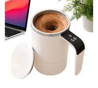 Self Stirring Coffee Mug - Automatic Magnetic Mixer Tea Cocoa Protein Drinks | 380ml Stainless Steel with Led Temperature Display, Portable Electric Cup for Home Office Travel Camping Kitchen Party