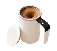 Self Stirring Coffee - Taza de café con Lid, 380 ml Stainless Steel Temp Display, Electric Mixing Cup, Portable Magnetic Stirrrings Cup For Tea Cocoa Protein Powder Drink Home Kitchen