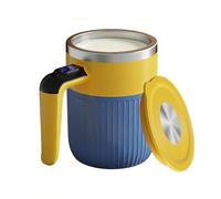 Self Stirring Mug - 400ml Automatic Magnetic Milk Shaker for Drinks | Battery Powered Spinner with Insulated Stainless Steel & Leakproof Lid for Mixing, Blending, Frothing and Whisking