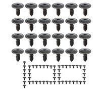 Self-Tapping Screws for Metal, Car Fastener Clips, Strong Duty Threaded Design, Decay Resistant Material, Ideal for Daily Auto Repair Use, 0.6 Inches, Black Color, 100 Pieces