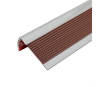 Self- Tira de goma para bordes de escalera para una mayor resistencia al deslizamiento en azulejos de madera, escaleras de vidrio y metal, 5 cm de ancho x 2,5 cm de alto x 100 cm de largo, gris/negro
