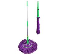 Self Twist Mop - Fiber Cotton, Twist Mop, Washable | Absorbent Mops For Bedroom , Telescopic Cleaning Tool For Kitchen School Marble Concrete Hardwood Commercial Place Garage