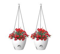 Self-Watering Plant Hanger Pots | 2 Pack Hanging Planter with Water Reservoir Basket, Self Watering Flower Pots For Indoor Outdoor Use, Home Wall Window Garden, Living Room Bedroom Kitchen Balcony Pa