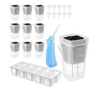 Self Watering Plant Pots - Clear Hydroponic Cups 10-Pack of 2.5-Inch