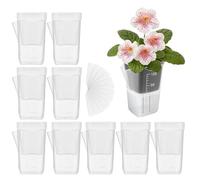 Self Watering - Planter Mini Ten Pieces, Drainage Holes Pots, Bottom Watering Design, Indoor Plant Growth Container, Home Gardening Essential, White Small Size For Violets