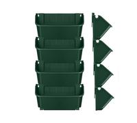 Self Watering Planter, Wall Mounted Growing System, Four Piece Drainage Holder Set with Moisture Control, Plant Container Rack, Vertical Garden Modular Kit, Strawberry Gardening for Home Use