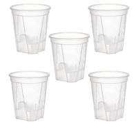 Self Watering Pots - Planting Pot with A Deep Water Reservoir, 5 Piece Orchid Planter with Drainage Hole, Self Watering Planters | For Outdoor Balcony Garden Patio Vegetable Tomato Strawberry Home