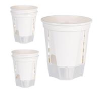 Self Watering Pots - Planting Pot with A Deep Water Reservoir, 5 Piece Orchid Planter with Drainage Hole, Self Watering Planters | For Outdoor Balcony Garden Patio Vegetable Tomato Strawberry Home