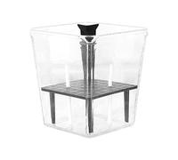 Self Watering Pots, Transparent Planter, 5.91x3.74x5.12 Inches Decorative Indoor Flower Vase with Ventilation Holes, Stylish Pot for Orchid, African Violet, Rose, Vanilla, Home and Use