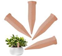 Self Watering Spikes, 4 Pack Terracota Auto Plant Waterers, 2.72x7.28 Inches Drip Irrigation Pot Insert for Houseplants, Greenhouse, Flower Beds, Gardening, Outdoor Bird planter